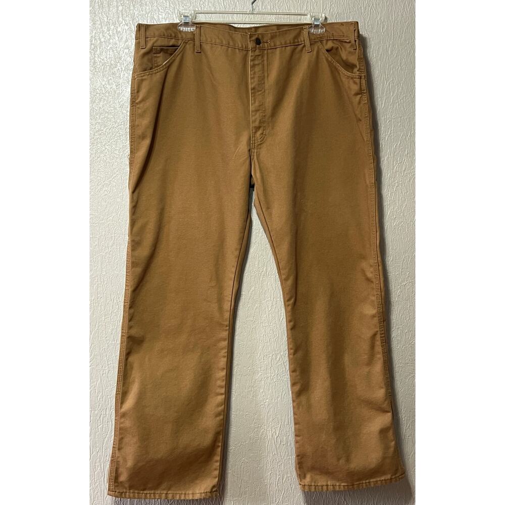Dickies Canvas Carpenter Cargo Workwear Straight Legs Brown Pants Cotton 42x32
